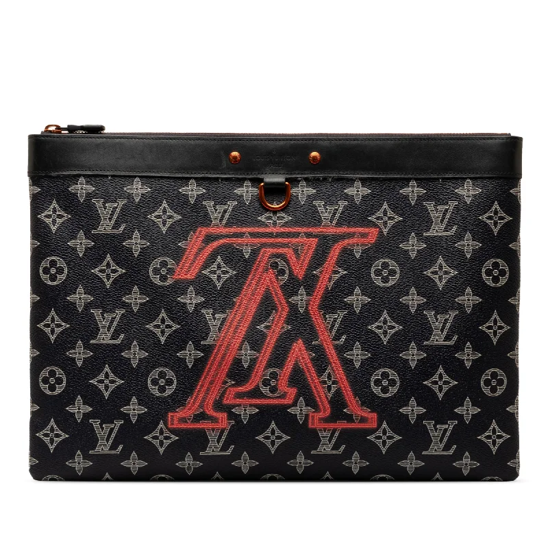 Black Louis Vuitton Monogram Ink Upside Down Apollo Pochette Clutch Bag