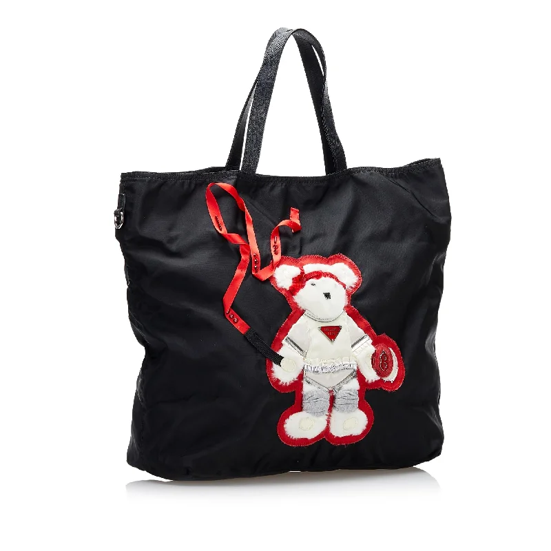 Prada nylon backpacks with a multi - pocket design for better organizationPrada Beijing Olympics Teddy Bear Tessuto Tote 37098