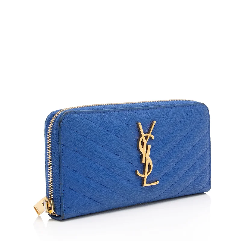 Yves Saint Laurent bags for formal occasionsSaint Laurent Matelasse Grain de Poudre Monogram Zip Around Wallet GVAGu1