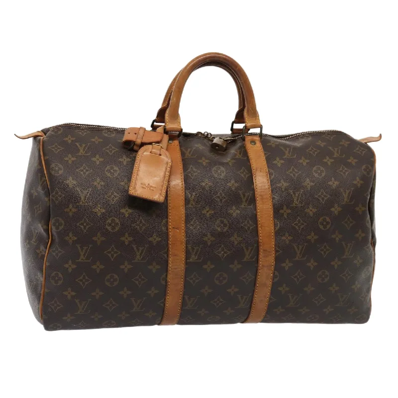 Louis Vuitton crossbody bags with a keychain holder for practicalityLOUIS VUITTON Monogram Keepall 50 Boston Bag M41426 LV Auth fm3687