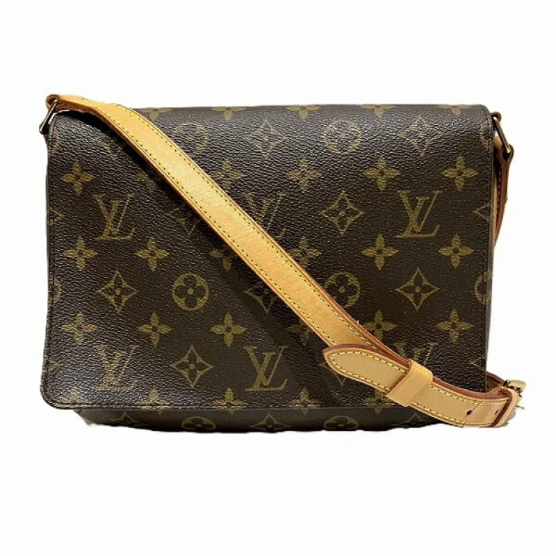 Louis Vuitton bags with a chain - link trim and a leather body for a modern edgeLOUIS VUITTON Musette Tango Shoulder Bag