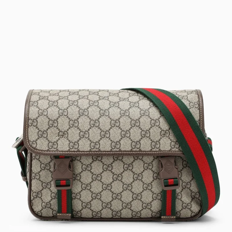 Women Gucci crossbody bags with a keychain holderWomen Gucci crossbody bags with a keychain holderGucci Beige Shoulder Bag In Gg Supreme Men