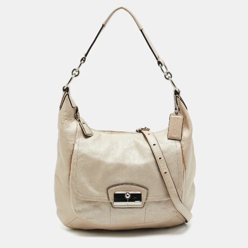 Trendy bucket bags for summerIvory Leather Kristin Hobo