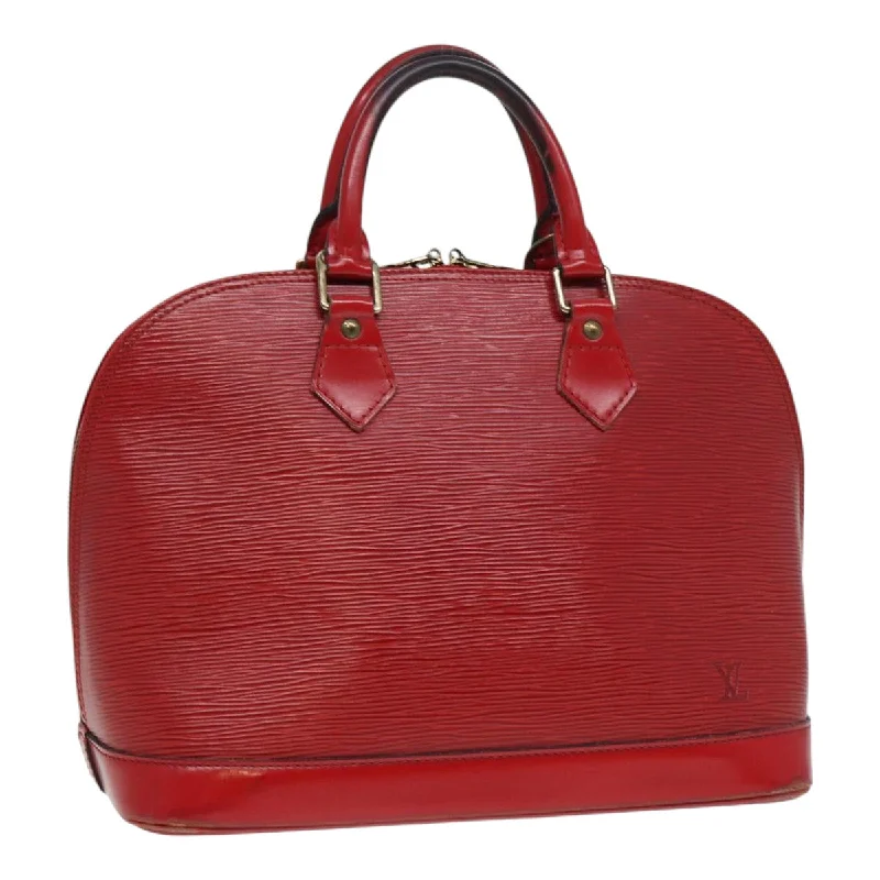 Ladies Louis Vuitton Capucines bags with gold - toned hardwareLOUIS VUITTON Epi Alma Hand Bag Castilian Red M52147 LV Auth 84981