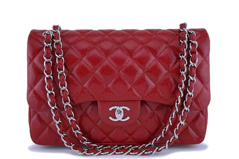 Chanel bags that pair perfectly with any outfit12A Chanel Red Caviar Jumbo Classic Double Flap Bag SHW