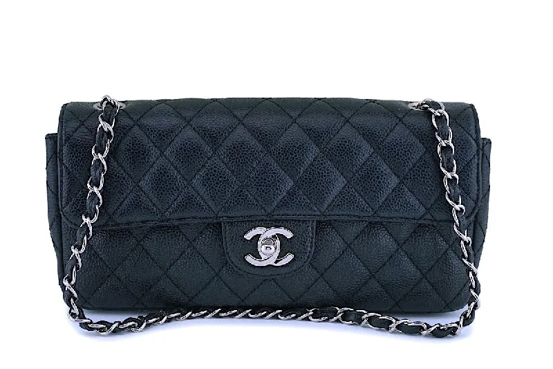 Chanel bags perfect for everyday elegChanel Black Caviar Classic East West Flap Bag SHW