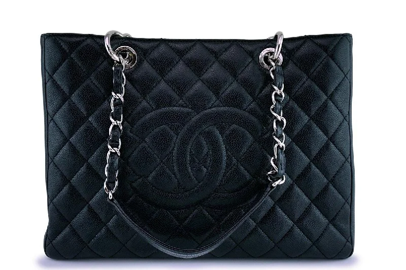 Chanel Luxury Handbag for High - End EventsChanel Black Caviar Classic Grand Shopper Tote GST Shopping Bag SHW