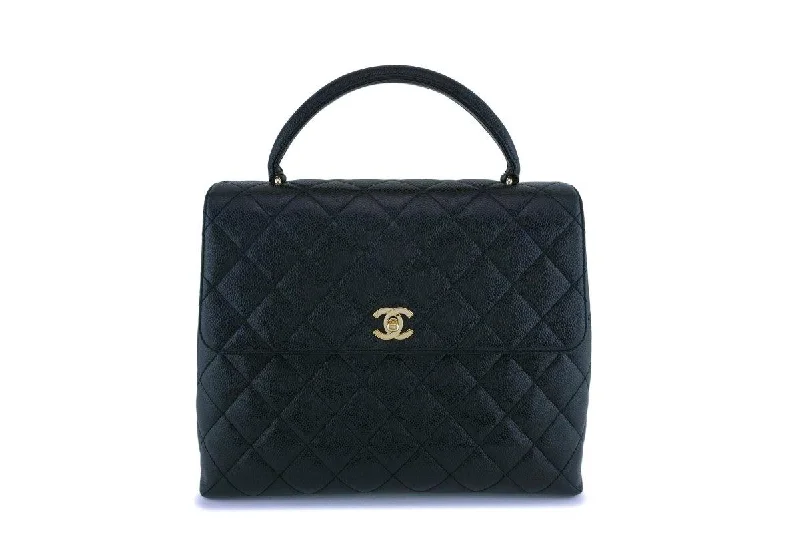 Chanel Small Crossbody Bag for TravelChanel Black Caviar Classic Kelly Handheld Flap Tote Bag 24k GHW