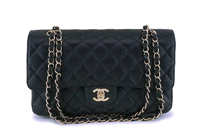 Chanel leather bags for everydChanel Black Caviar Medium Classic Double Flap Bag 24k GHW