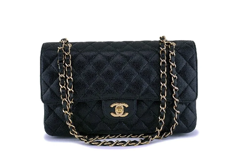 Chanel Medium Tote Bag for Office LadiesChanel Black Caviar Medium Classic Double Flap Bag 24k GHW