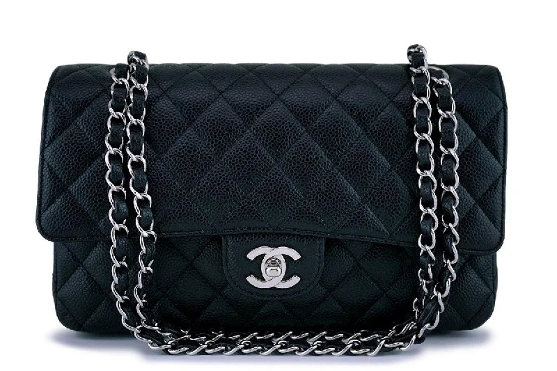 Chanel bags for women with a taste for high fashionChanel Black Caviar Medium Classic Double Flap Bag SHW