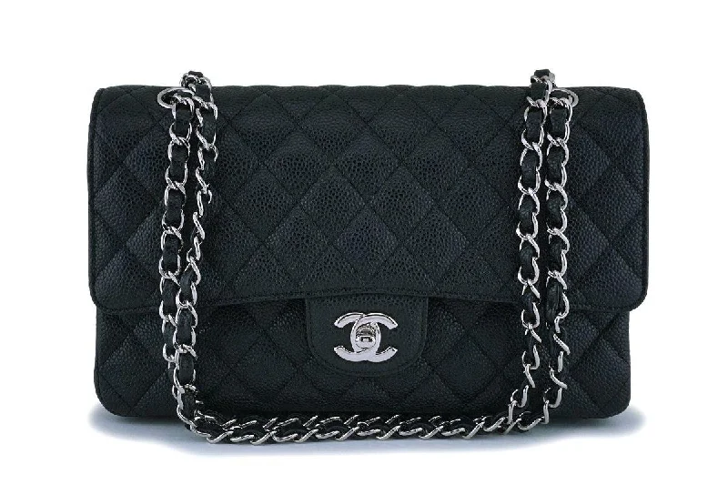 Chanel bags for women who appreciate fine craftsmanshipChanel Black Caviar Medium Classic Double Flap Bag SHW