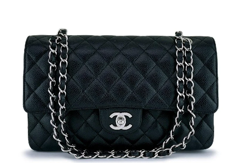 Chanel Designer Handbag with Unique DesignChanel Black Caviar Medium Classic Double Flap Bag SHW