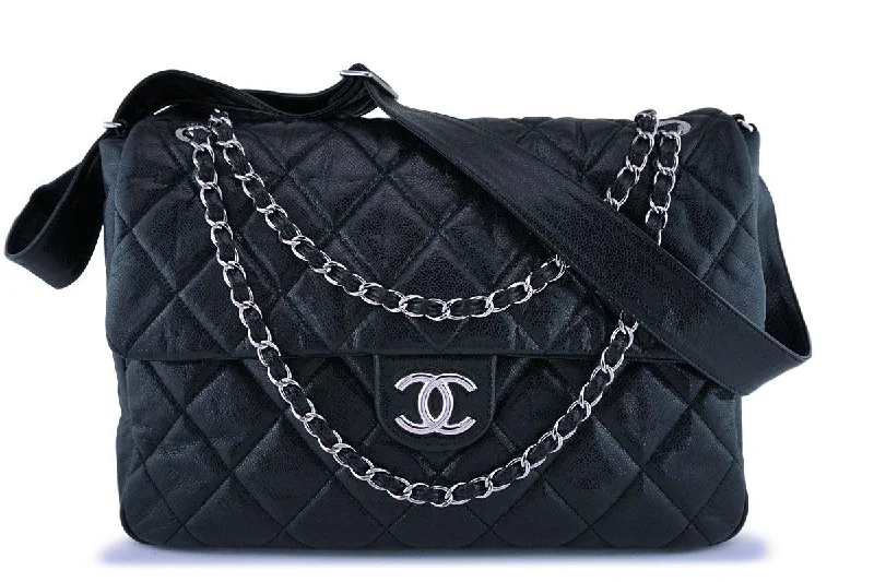 Chanel Black Handbag for Business MeetingsChanel Black Caviar XXL Classic Messenger Flap Tote Bag