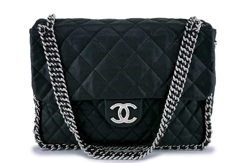 Chanel bags with modern touchesChanel Black Chain Around Maxi Luxe Flap Bag