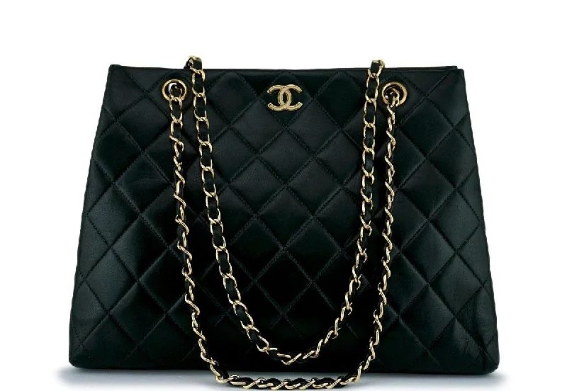 Chanel leather bags for everydChanel Black Classic Quilted Shopper Tote Bag 24k GHW