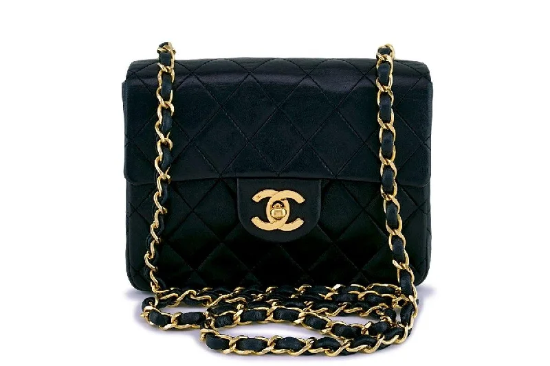 Chanel Classic Flap Bag for Evening PartyChanel Black Classic Quilted Square Mini 2.55 Flap Bag 24k Gold Plated