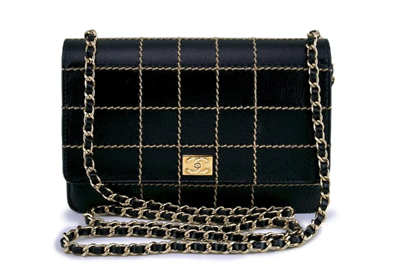 Chanel bags for a polished and professional appearanceChanel Black Contrast Stitch Classic WOC Wallet on Chain WOC Bag