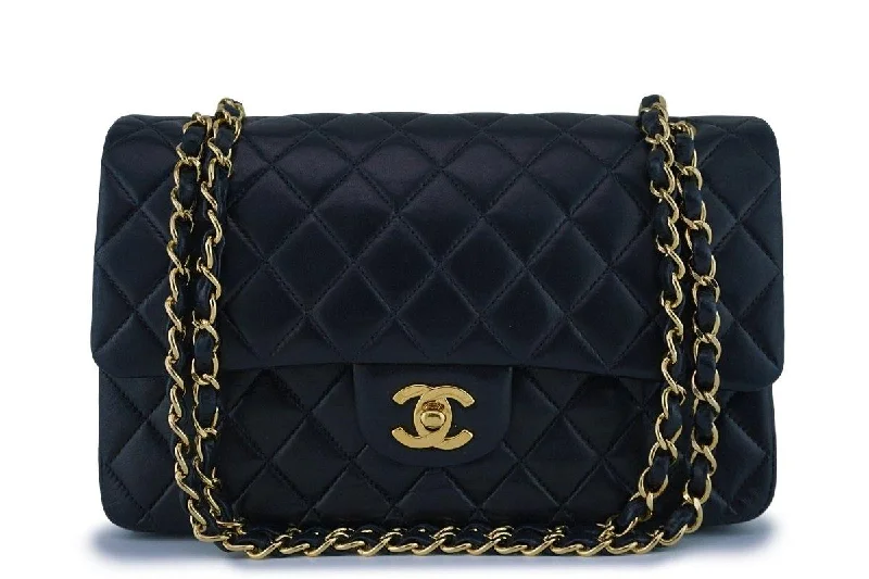 Chanel bags with exclusive seasonal releasesChanel Black Lambskin Medium Classic 2.55 Double Flap Bag 18k Gold Plated