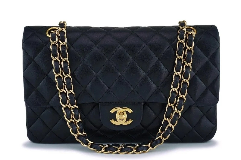 Chanel bags for women who appreciate fine craftsmanshipChanel Black Lambskin Medium Classic Double Flap Bag 24k GHW