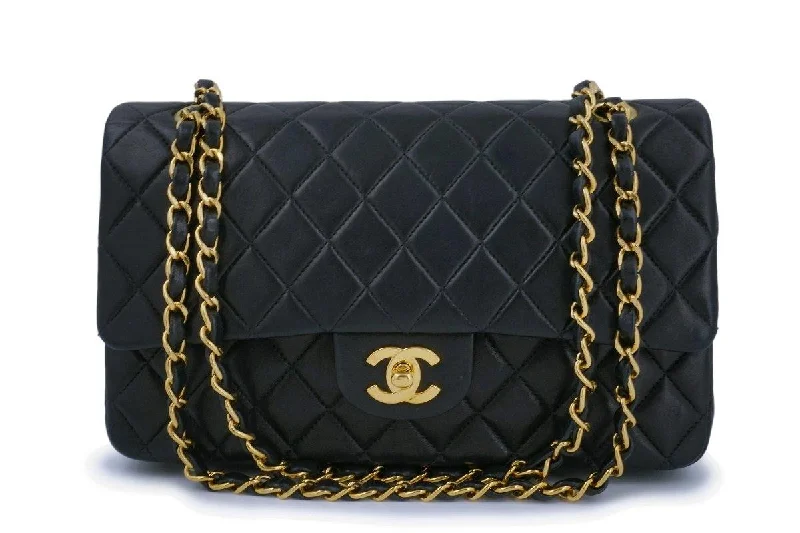 Chanel Classic Flap Bag for Evening PartyChanel Black Lambskin Medium Classic Double Flap Bag 24k GHW