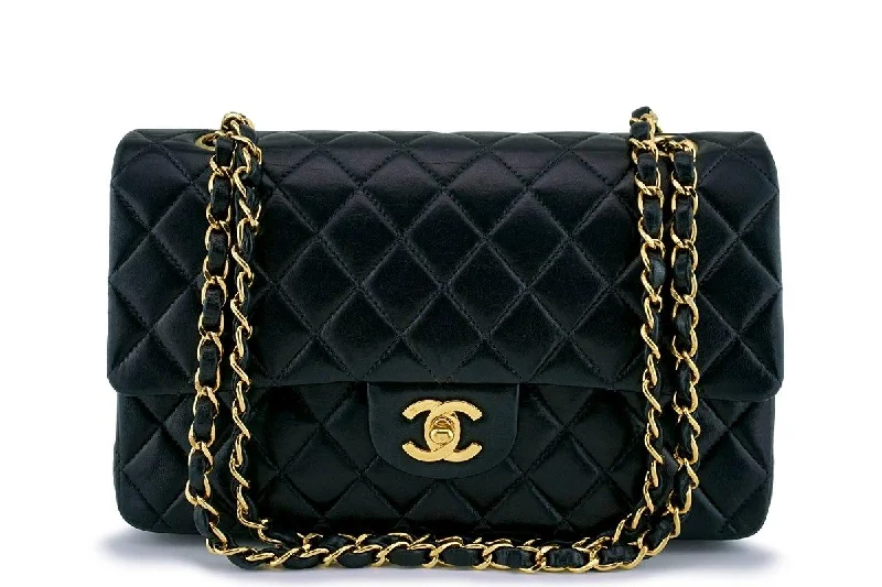 Chanel bags for women who appreciate fine craftsmanshipChanel Black Lambskin Medium Classic Double Flap Bag 24k GHW