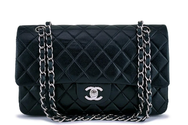 Chanel bags with iconic stitching detailsChanel Black Lambskin Medium Classic Double Flap Bag SHW