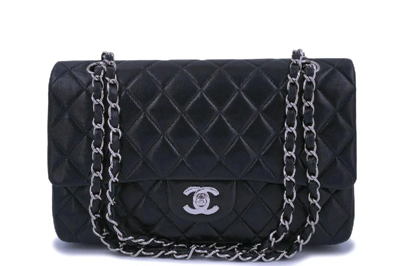 Chanel leather bags for everydChanel Black Lambskin Medium Classic Double Flap Bag SHW