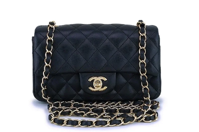 Chanel bags with classic and elegant designsChanel Black Lambskin Rectangular Mini Classic Flap Bag GHW