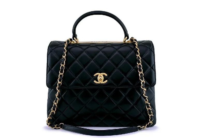 Chanel bags for women who appreciate fine craftsmanshipChanel Black Large Trendy CC Classic Handle Shoulder Flap Tote Bag