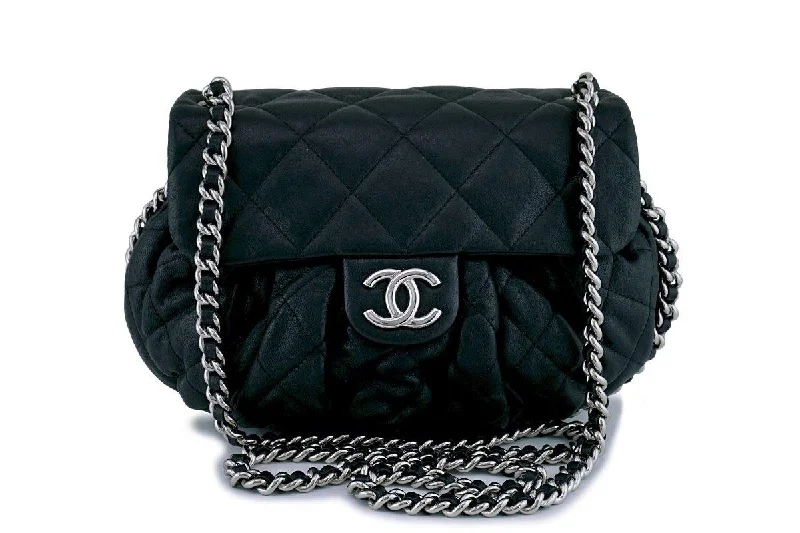 Chanel Lightweight Handbag for Daily ErrandsChanel Black Medium Chain Around Rounded Classic Cross Body Flap Bag