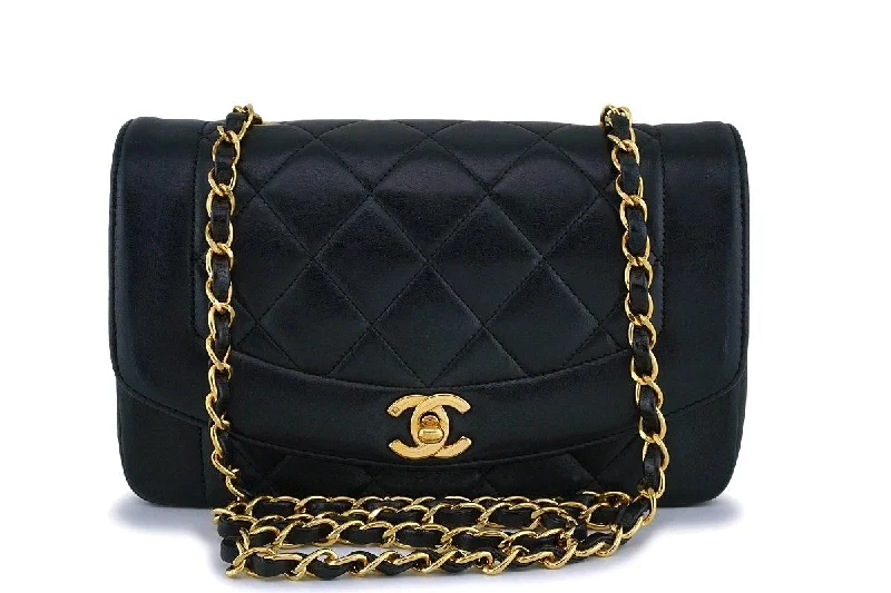 Chanel classicChanel Black Vintage Lambskin Small Diana Classic Flap Bag 24k GHW