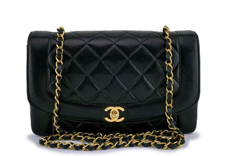 Chanel Quilted Leather Shoulder Bag for FashionistasChanel Black Vintage Quilted Classic "Diana" Shoulder Flap Bag 24k GHW