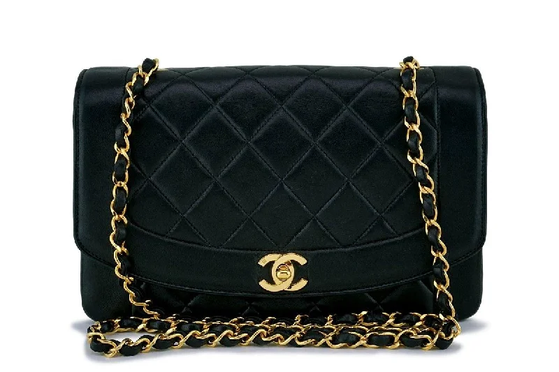 Chanel bags for the minimalist fashionChanel Black Vintage Quilted Classic "Diana" Shoulder Flap Bag 24k GHW