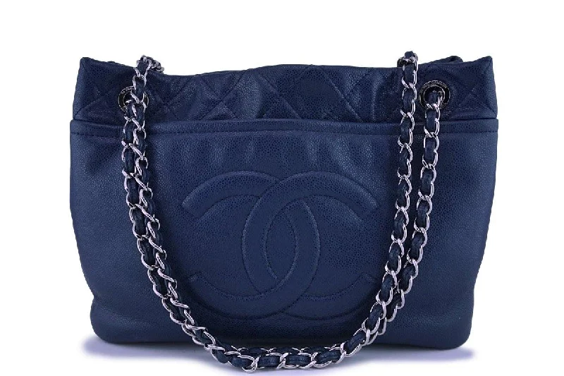 Chanel bags for the minimalist fashionChanel Blue Caviar Timeless Tote GST Grand Shopping Bag