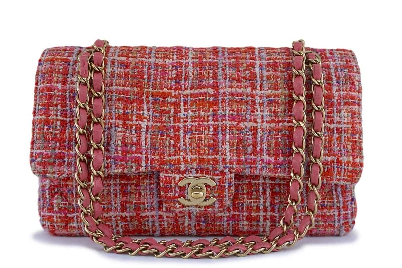 Chanel bags sale 2025Chanel Coral Red Tweed Medium Classic 2.55 Flap Bag