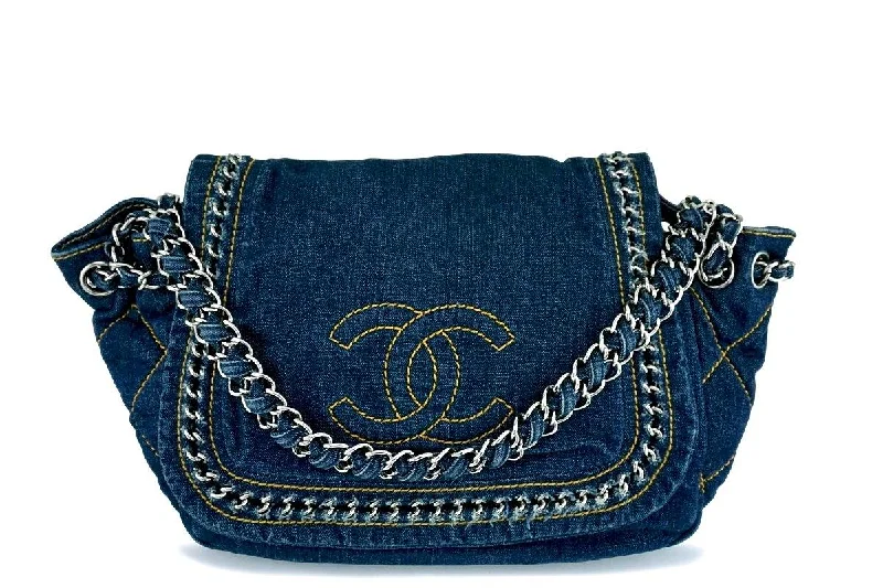 Chanel Vintage Inspired Handbag for Retro LoversChanel Denim Blue Luxury Ligne Flap Bag SHW