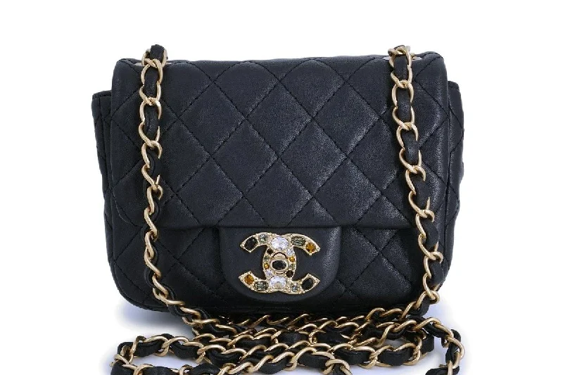 Chanel bags for those who value investment piecesChanel Pearly Black Precious Jewel Crystals Square Mini Classic Jeweled Flap Bag