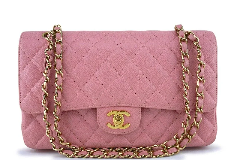 Chanel bags for women with minimalist styleChanel Pink Caviar Medium Classic 2.55 Double Flap Bag 18k GHW