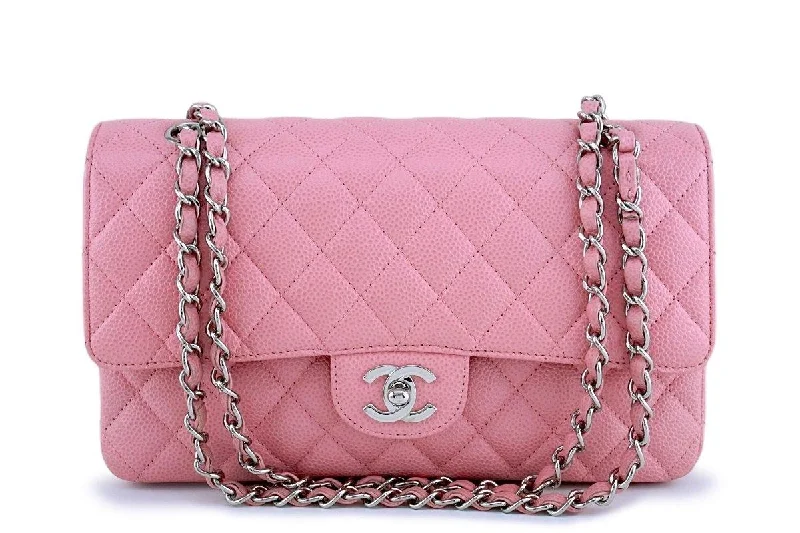 Chanel bags with the perfect balance of luxury and functionalityChanel Pink Caviar Medium Classic Double Flap Bag SHW