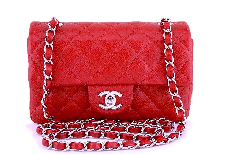 Chanel bags in luxury boutiques worldwideChanel Red Caviar Classic Quilted Rectangular Mini Flap Bag SHW