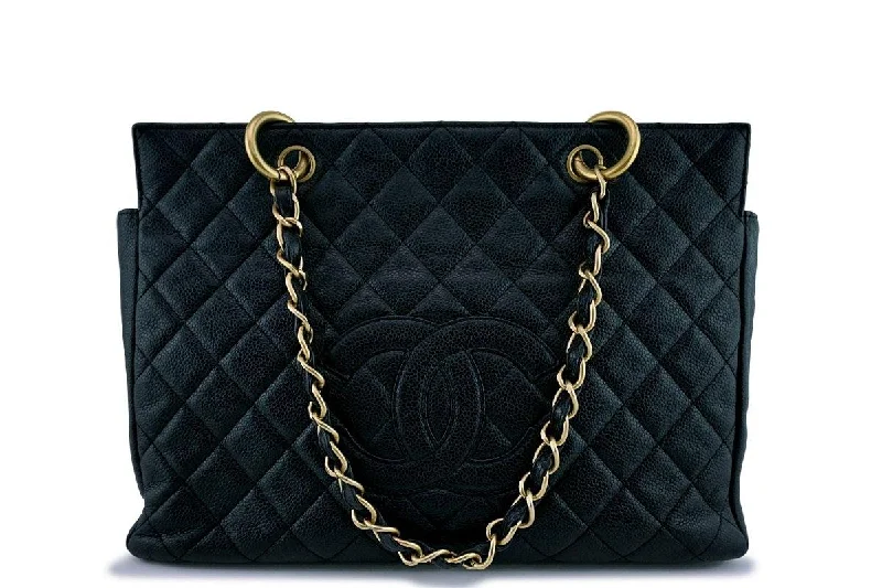 Chanel bags perfect for everyday elegChanel Vintage Black Caviar Classic Grand Shopper Tote GST Shopping Bag