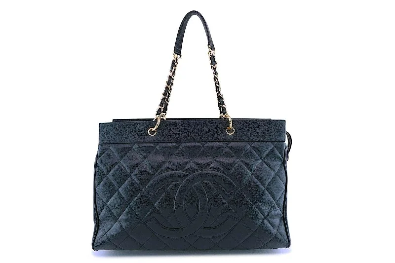 Chanel bags with exclusive seasonal releasesChanel Vintage Black Caviar Weekender XXL GST Travel Tote Bag