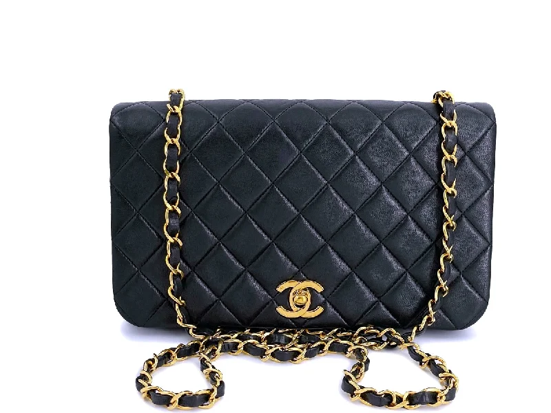 Chanel Medium Tote Bag for Office LadiesChanel Vintage Black Classic Full Flap Shoulder Bag Lambskin 24k GHW