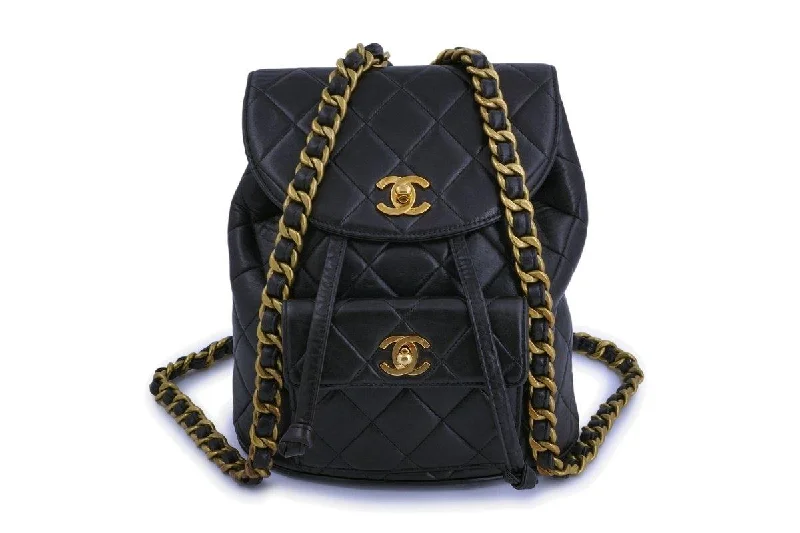 Chanel New Arrival Handbag with Gold HardwareChanel Vintage Black Duma Classic Quilted Backpack Bag 24k GHW