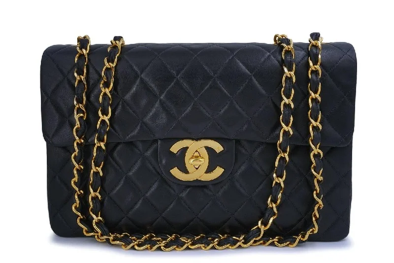 Chanel bags for a polished and professional appearanceChanel Vintage Black Lambskin Maxi "Jumbo XL" Classic Flap Bag 24k GHW