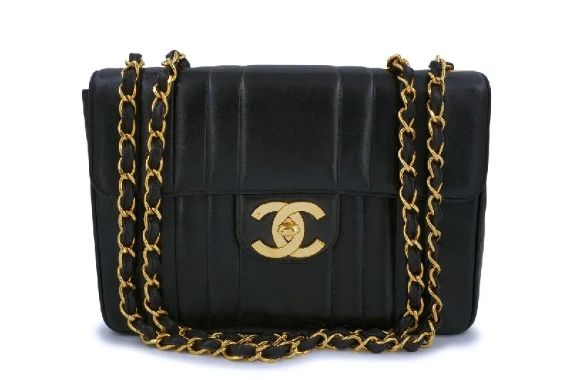 Chanel Luxury Handbag for High - End EventsChanel Vintage Black Mademoiselle Jumbo Classic Flap Bag 24k GHW