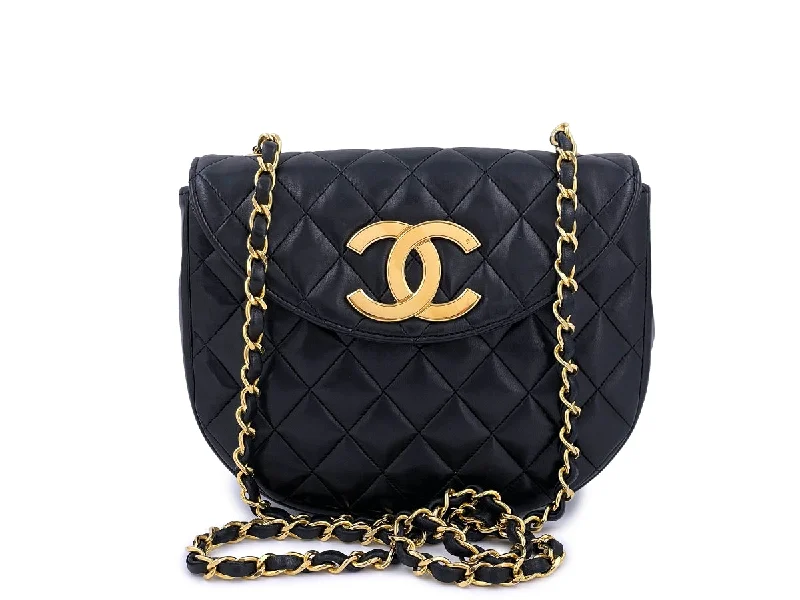 Chanel Colorful Handbag for Spring OutfitsChanel Vintage Black Round Mini Flap Bag with Oversized CC 24k GHW