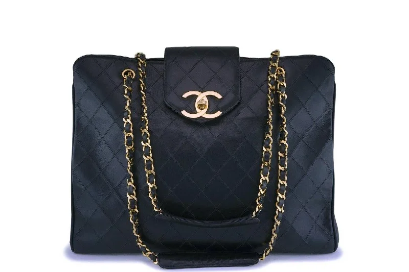 Chanel Classic Flap Bag for Evening PartyChanel Vintage Black Weekender Supermodel XL Shopper Tote Bag 24k GHW