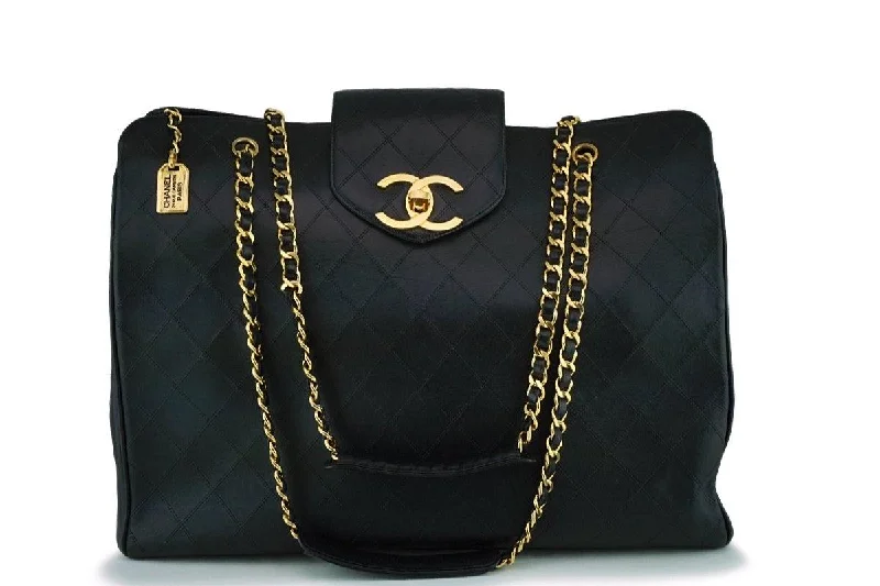 Chanel bags sale 2025Chanel Vintage Black Weekender Supermodel XL Shopper Tote Bag 24k GHW